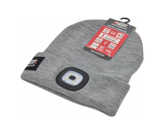 Cepure AWTools AW02151; LED; 3,7V; 120 lm pelēka Citi darbarīki un piederumi