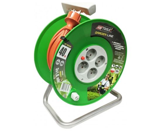 Pagarinātājs saritināms uz spoles AWTools AW70210; 3x1 mm; 10 m Strāvas pagarinātāji