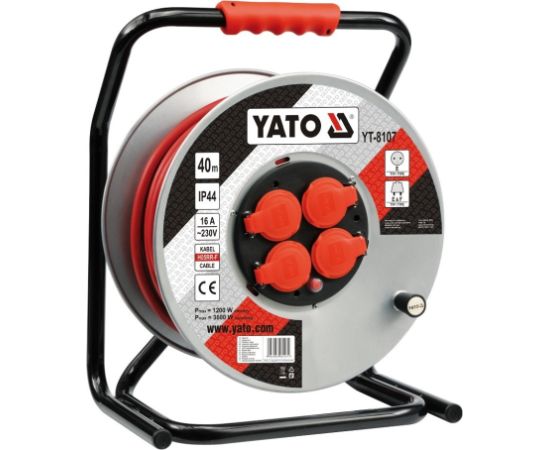 Pagarinātājs saritināms uz spoles Yato YT-8107; 40 m Strāvas pagarinātāji