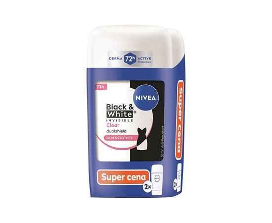 Nivea B&W Invisible Clear Duo - Sada tuhých antiperspirantů 50ml Духи и косметика