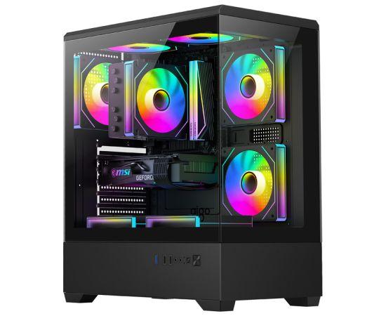 DarkFlash C365 computer case (black) + 5 fans Datoru korpusi