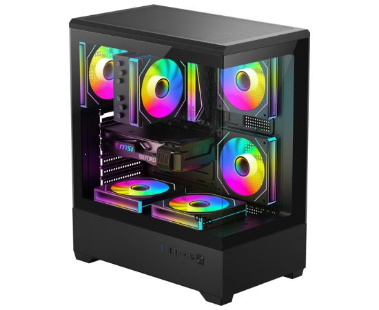 DarkFlash C365 computer case (black) + 5 fans Datoru korpusi