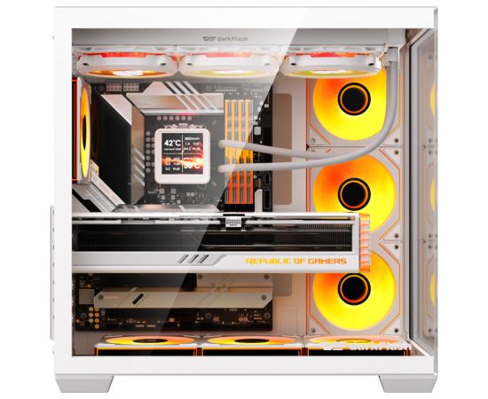 DarkFlash C280 computer case (white) + 7 fans Datoru korpusi