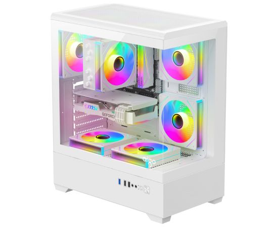 DarkFlash C365 computer case (white) + 5 fans Datoru korpusi