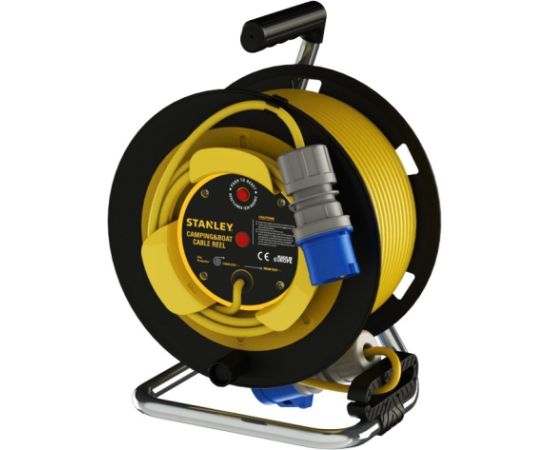 Pagarinātājs saritināms uz spoles Stanley SXECFS9QBRE; 22 m; 3x1,5 mm² Strāvas pagarinātāji