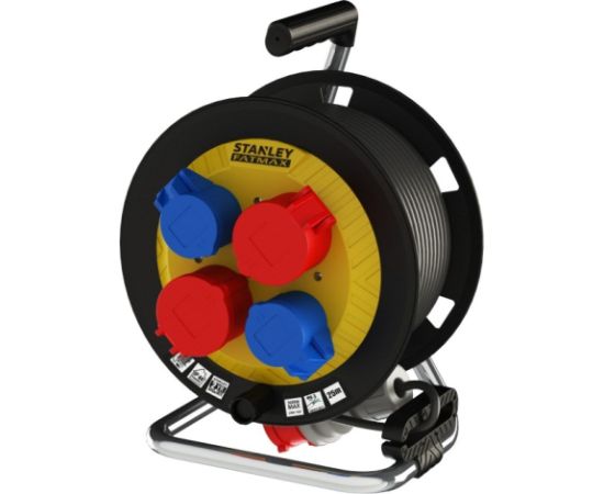 Pagarinātājs saritināms uz spoles Stanley SXECFM2EWSE; 25 m; 5x1,5 mm² Strāvas pagarinātāji