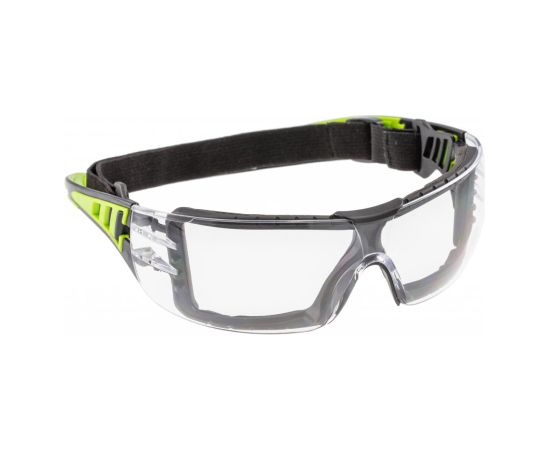Aizsargbrilles Hogert HT5K011; caurspīdīgs/zaļi Citi darbarīki un piederumi