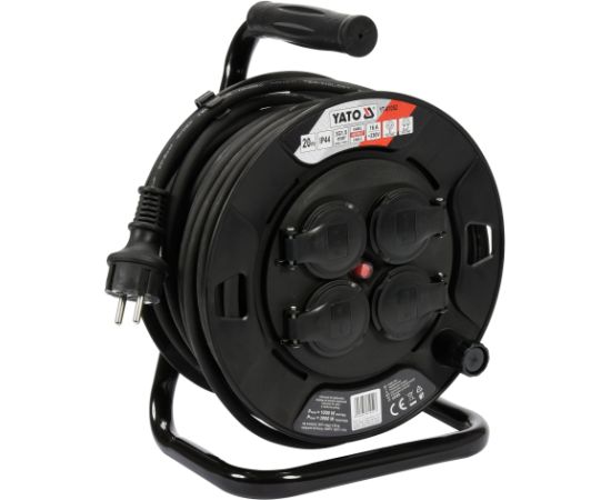 Pagarinātājs saritināms uz spoles Yato YT-81052; 20 m; 3x1,5 mm² Strāvas pagarinātāji