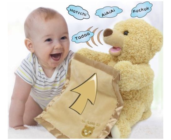 Jamara e.K. Bear - Mr Babble - raises and lowers his arms with blanket, plays hide and seek, speaks and Мягкие игрушки