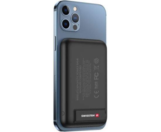 Swissten Power Banka MagSafe compatible Uzlādes baterija priekš Apple iPhone 12 / 13 / 14 / 15 sērijas 5000mAh Power Banks