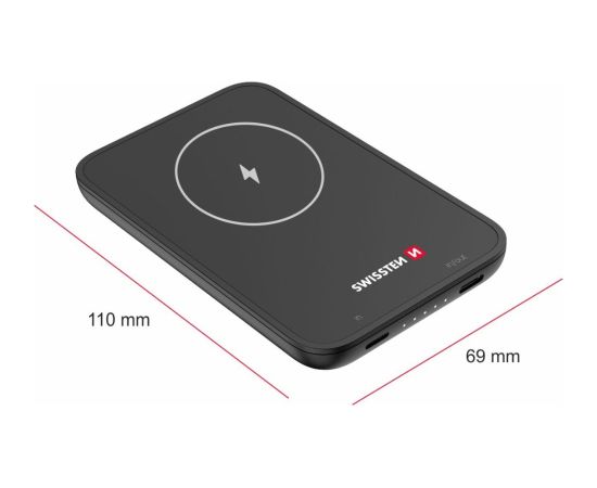 Swissten Power Banka MagSafe compatible Uzlādes baterija priekš Apple iPhone 12 / 13 / 14 / 15 sērijas 5000mAh Power Banks