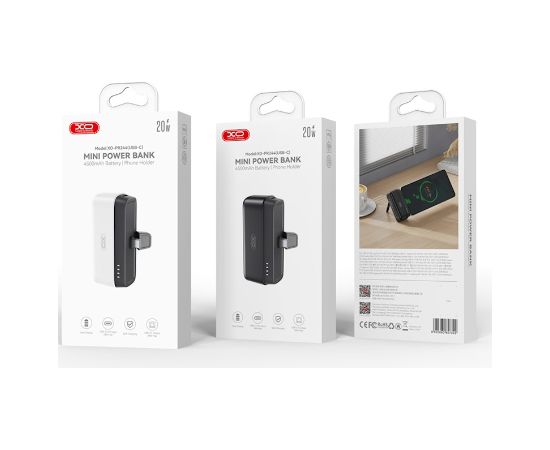 XO Power Bank Mini PR244 20W Ārējās uzlādes Baterija USB-C 5000mAh Power Banks