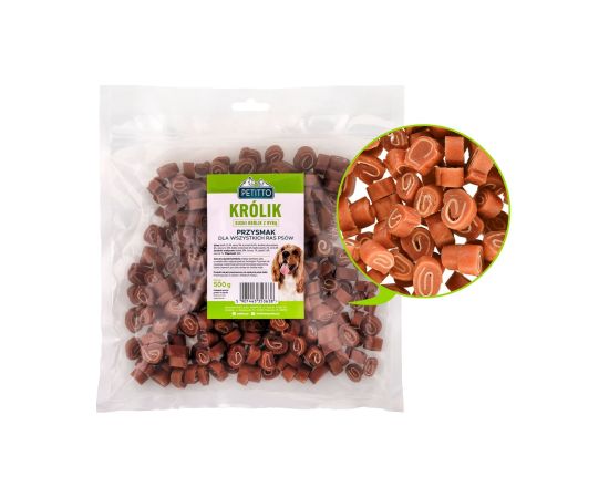 PETITTO Sushi rabbit with fish - dog treat - 500g Suņu barība