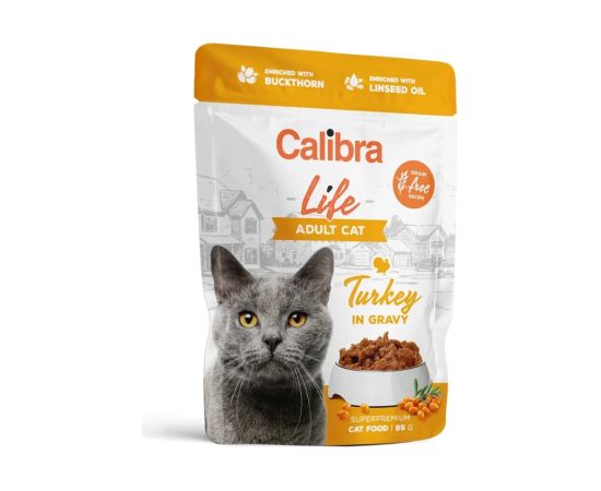 CALIBRA Cat Life Adult Turkey in gravy - wet cat food - 85g Консервы кошек