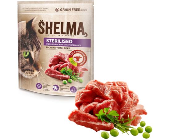 SHELMA Sterilised Rich in beef - dry cat food - 750g Сухой корм для кошек
