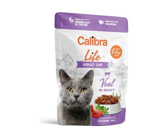 CALIBRA Cat Life Adult Veal in gravy - wet cat food - 85g Консервы кошек