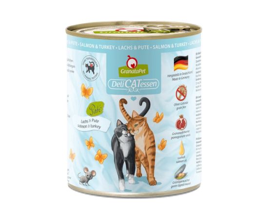 Fox4pets GRANATAPET DeliCATessen Salmon and turkey - wet cat food - 800g Kaķu konservi