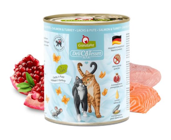 Fox4pets GRANATAPET DeliCATessen Salmon and turkey - wet cat food - 800g Kaķu konservi