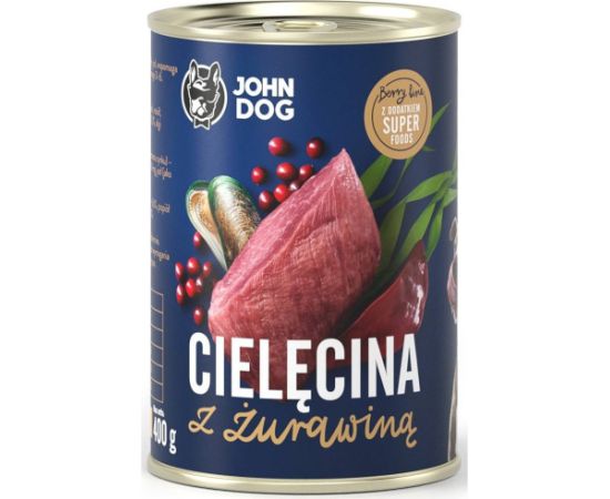 John Dog BERRY Adult cielęcina z żurawiną 800g Suņu barība