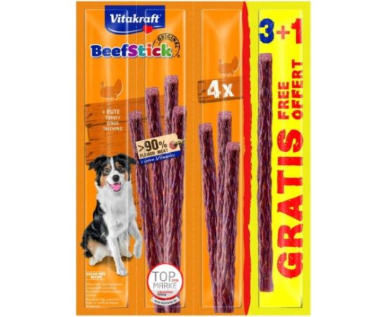 VITAKRAFT Beef Stick Turkey - dog treat - 3+1 Suņu barība