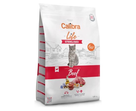 CALIBRA Cat Life Sterilised Beef - dry cat food - 1,5kg Kaķu sausā barība