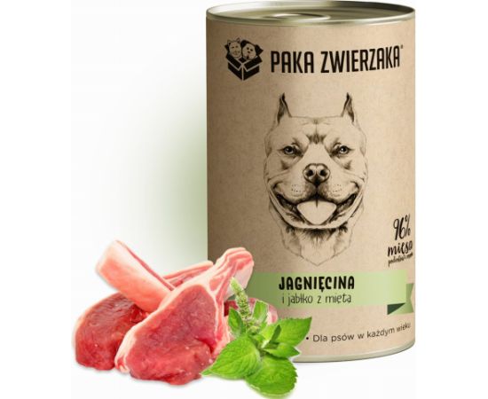PAKA ZWIERZAKA Lamb and apple with mint - wet dog food - 400g Suņu barība