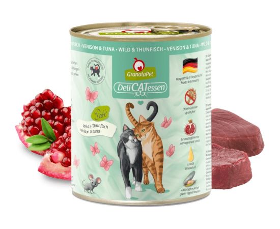 Fox4pets GRANATAPET DeliCATessen Venison and tuna - wet cat food - 800g Kaķu konservi