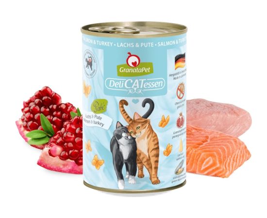 Fox4pets GRANATAPET DeliCATessen Salmon and turkey - wet cat food - 400g Kaķu konservi