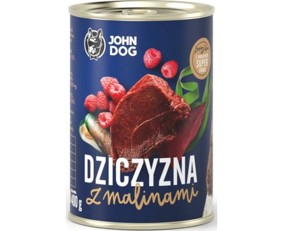 John Dog BERRY Adult dziczyzna z malinami 400g Suņu barība