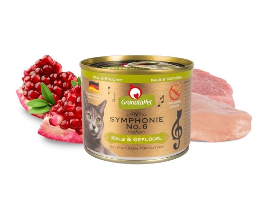 Fox4pets GRANATAPET Symphonie  No.6 Veal and poultry - wet cat food - 200g Kaķu konservi