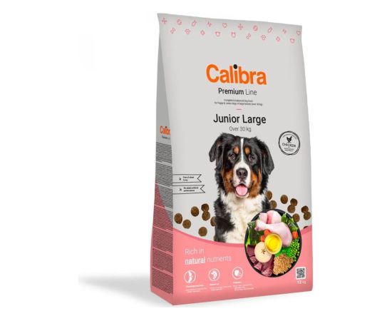 CALIBRA Premium Line Junior Large Chicken - dry dog food - 12kg Suņu barība
