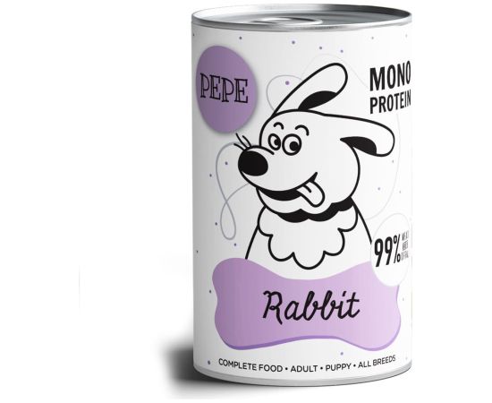 PAKA ZWIERZAKA Pepe Rabbit - wet dog food - 400g Suņu barība