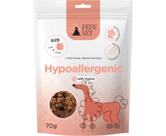 Paka Zwierzaka PEPE VET Hypoallergenic Insect - dog treat - 70g Suņu barība