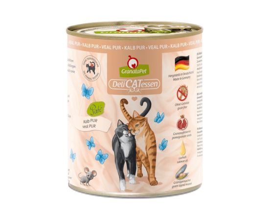 Fox4pets GRANATAPET DeliCATessen Pur Veal - wet cat food - 800g Kaķu konservi