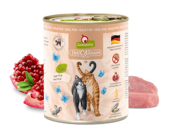 Fox4pets GRANATAPET DeliCATessen Pur Veal - wet cat food - 800g Kaķu konservi