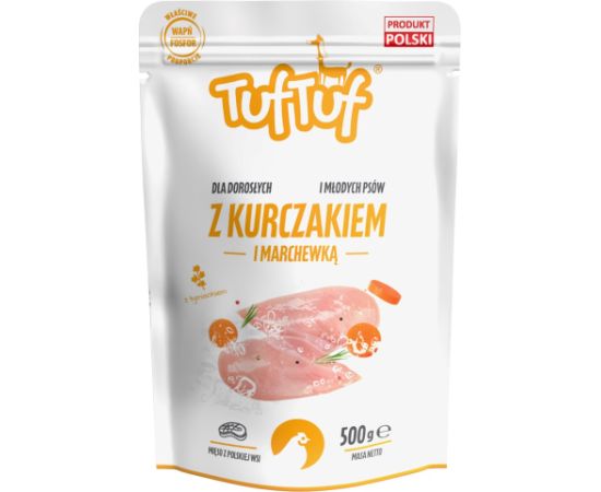 Tuftuf TUF TUF Ground Chicken with Carrots - wet dog food - 500g Suņu barība