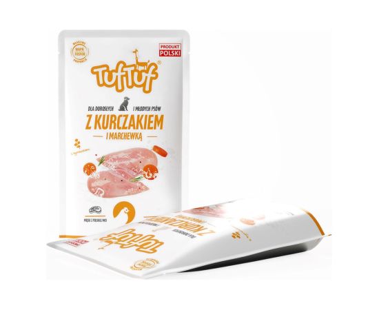 Tuftuf TUF TUF Ground Chicken with Carrots - wet dog food - 500g Suņu barība