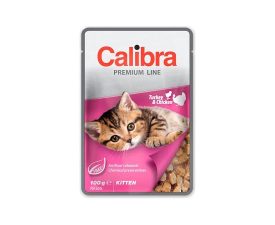CALIBRA Premium Kitten Turkey & Chicken - wet cat food - 100g Kaķu konservi