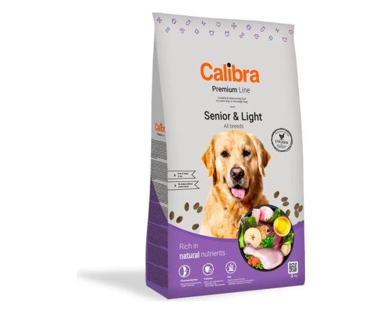 CALIBRA Dog Premium Line Senior&Light Chicken - dry dog food - 3kg Suņu barība