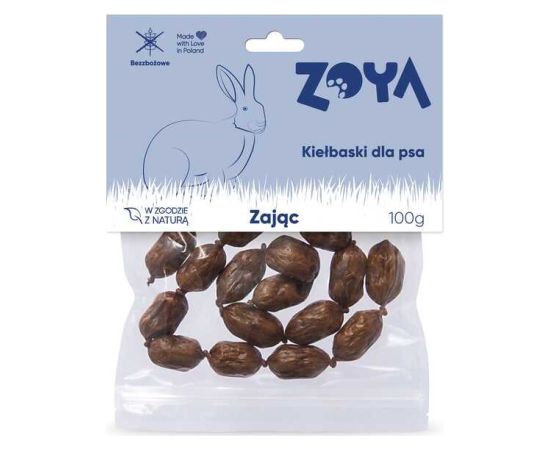 ZOYA Kiełbaski z zająca przysmak dla psa 100g Suņu barība