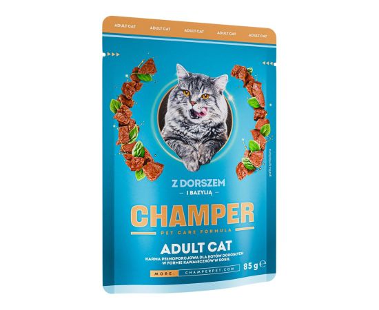 CHAMPER with cod and basil - wet cat food - 85g Консервы кошек
