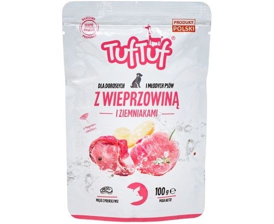 Tuftuf TUF TUF with pork and potatoes - wet dog food - 100g Suņu barība
