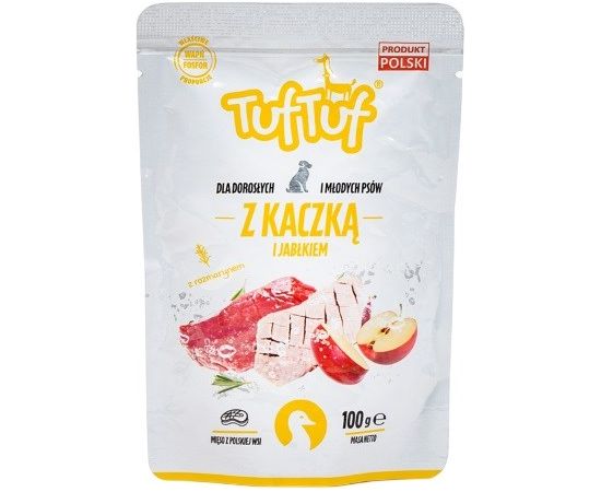 Tuftuf TUF TUF with duck and apple - wet dog food - 100g Suņu barība