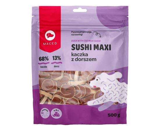 MACED Duck with cod Maxi sushi  - dog treat - 500g Suņu barība