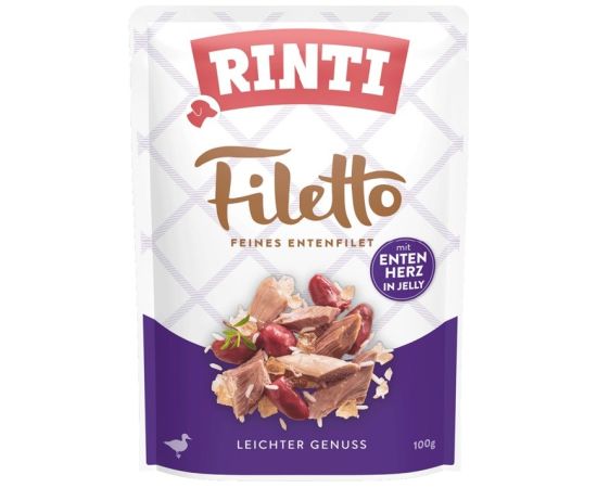 RINTI Filetto Chicken fillet with duck hearts- wet dog food - 100g Suņu barība