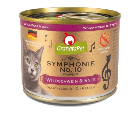 Fox4pets GRANATAPET Symphonie No.10 Wild boar and duck - wet cat food - 200g Kaķu konservi
