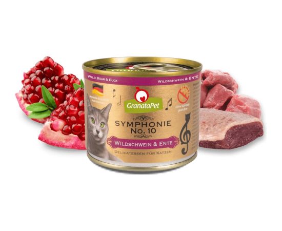 Fox4pets GRANATAPET Symphonie No.10 Wild boar and duck - wet cat food - 200g Kaķu konservi