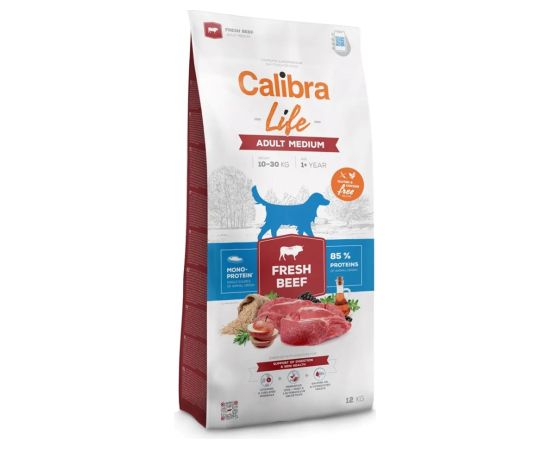CALIBRA Dog Life Adult Medium Fresh Beef - dry dog food - 12kg Suņu barība