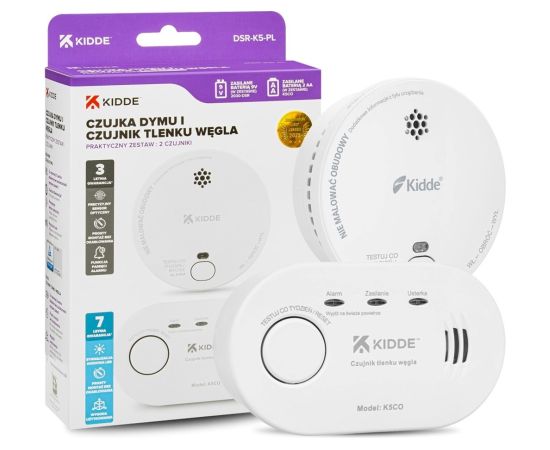 Czujnik czadu K5CO + czujka dymu 2030-DSR3 KIDDE Detektori