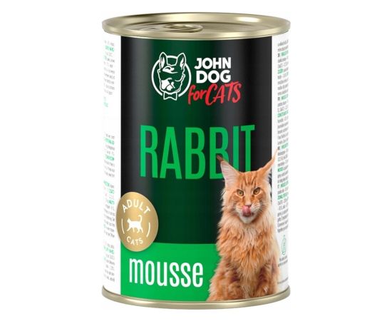 JOHN DOG For cats Rabbit Mousse - wet cat food - 400g Консервы кошек